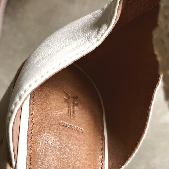 Frye Bianca Woven Back Zip Heeled Sandal Ivory Off White Size 9.5 - Picture 12 of 14